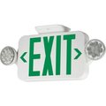 Hubbell Lighting Hubbell LED Combo Exit/Emergency Unit, Green Letters, White, Ni-Cad Battery CCG